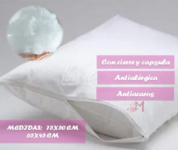 Almohada de 70 cm antialérgica y antiácaros